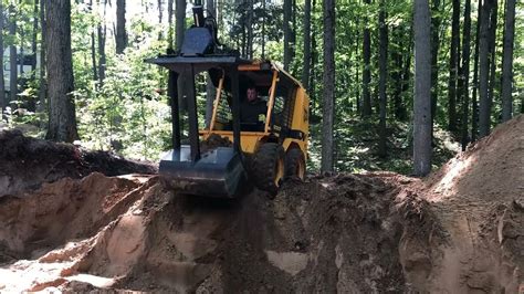 digging basement with skid steer|skid steer loader for holes.